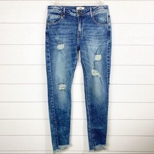 Topmark Skinny Jeans Destroyed Fray Step Hem Stretch 6